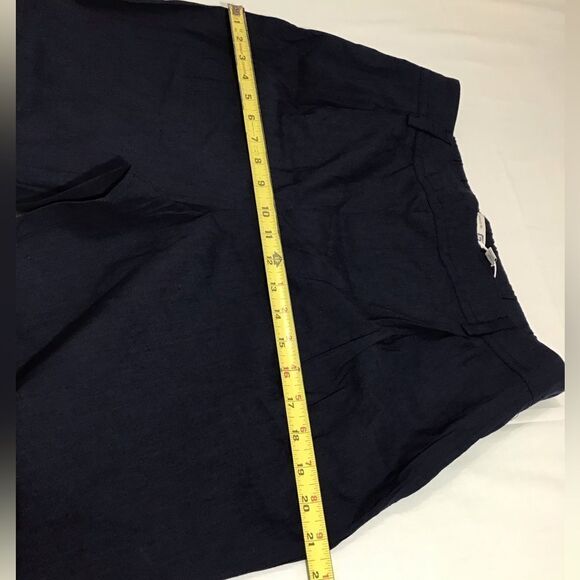 Vince Blue Pleat Front Pull-On Linen Blend Pants New Size Large - Picture 11 of 12